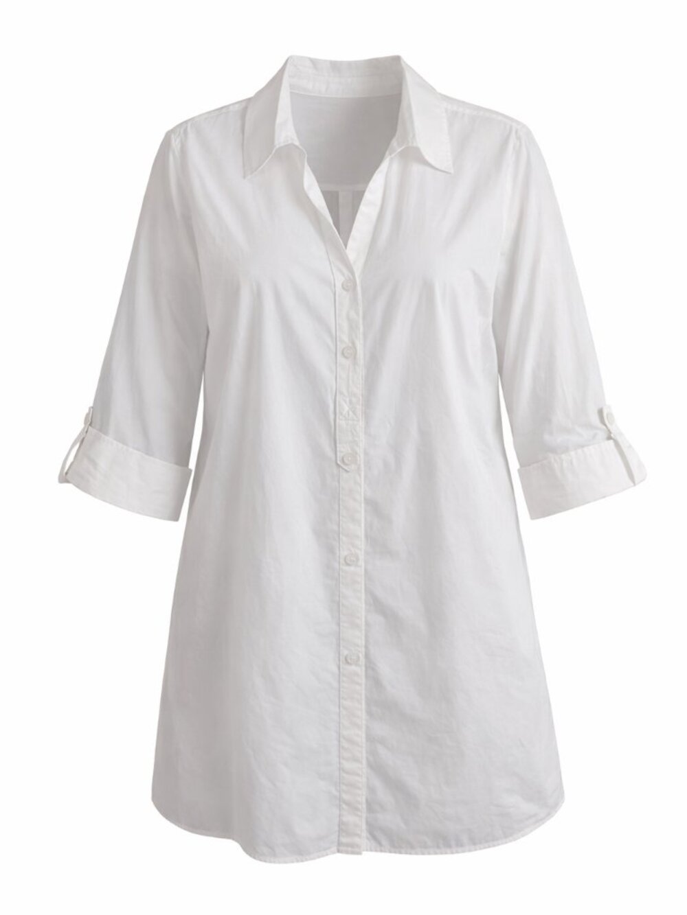 Style & Co. Tab Sleeve Cotton Tunic Shirt